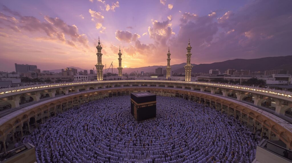Affordable Umrah 2026 guide for American pilgrims showing Makkah and Madinah travel plans